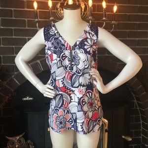 Express sleeveless tank top with crochet detail